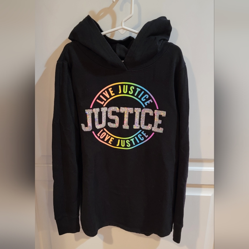 Justice for Girls, Sequin Black Hoodie, Size 12